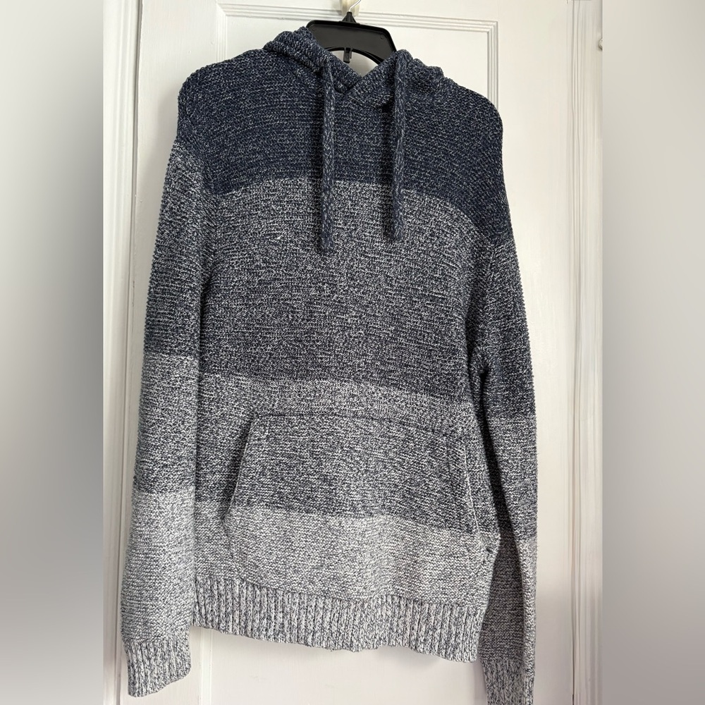 American Eagle Hooded Tricolor Ombre Knit  Sweater, Sz: Medium